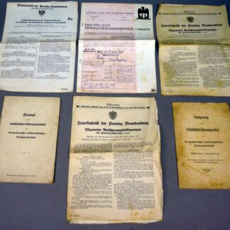 Lot verzekeringsdocumenten, Reichswehrperiode van 1909 tm 1938